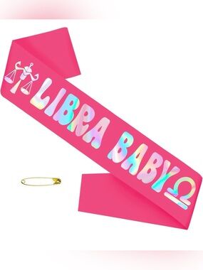 Pink Libra Baby Celebration Sash